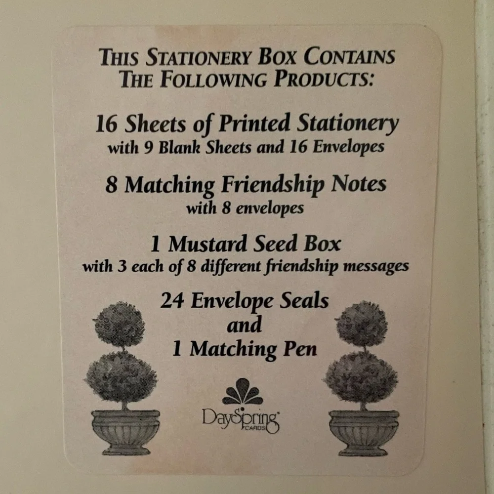 DAYSPRING Inspirational Stationery Box Set The Masters Garden 107-Pieces